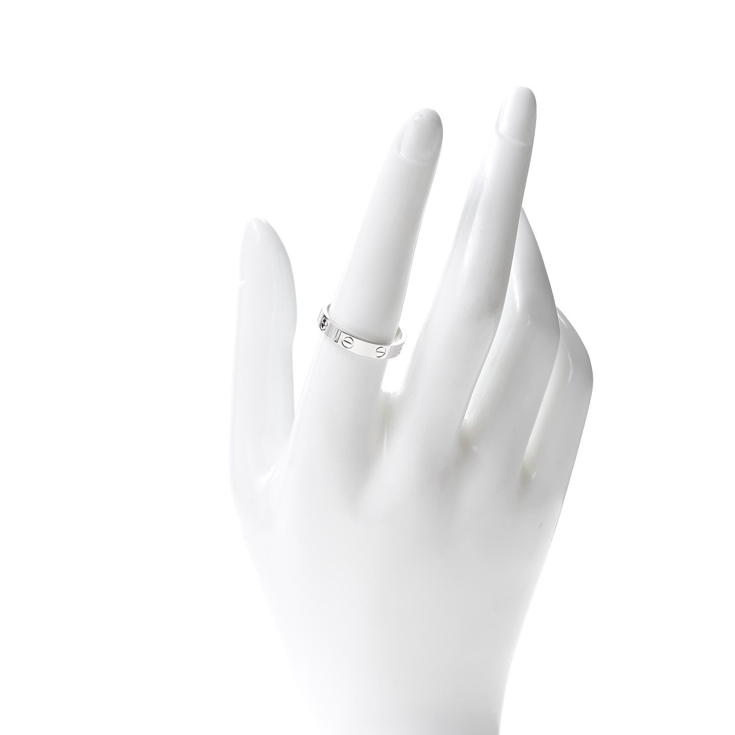 Cartier 18K White Gold 3.5mm LOVE Wedding Band Ring 57 8 2 of 4