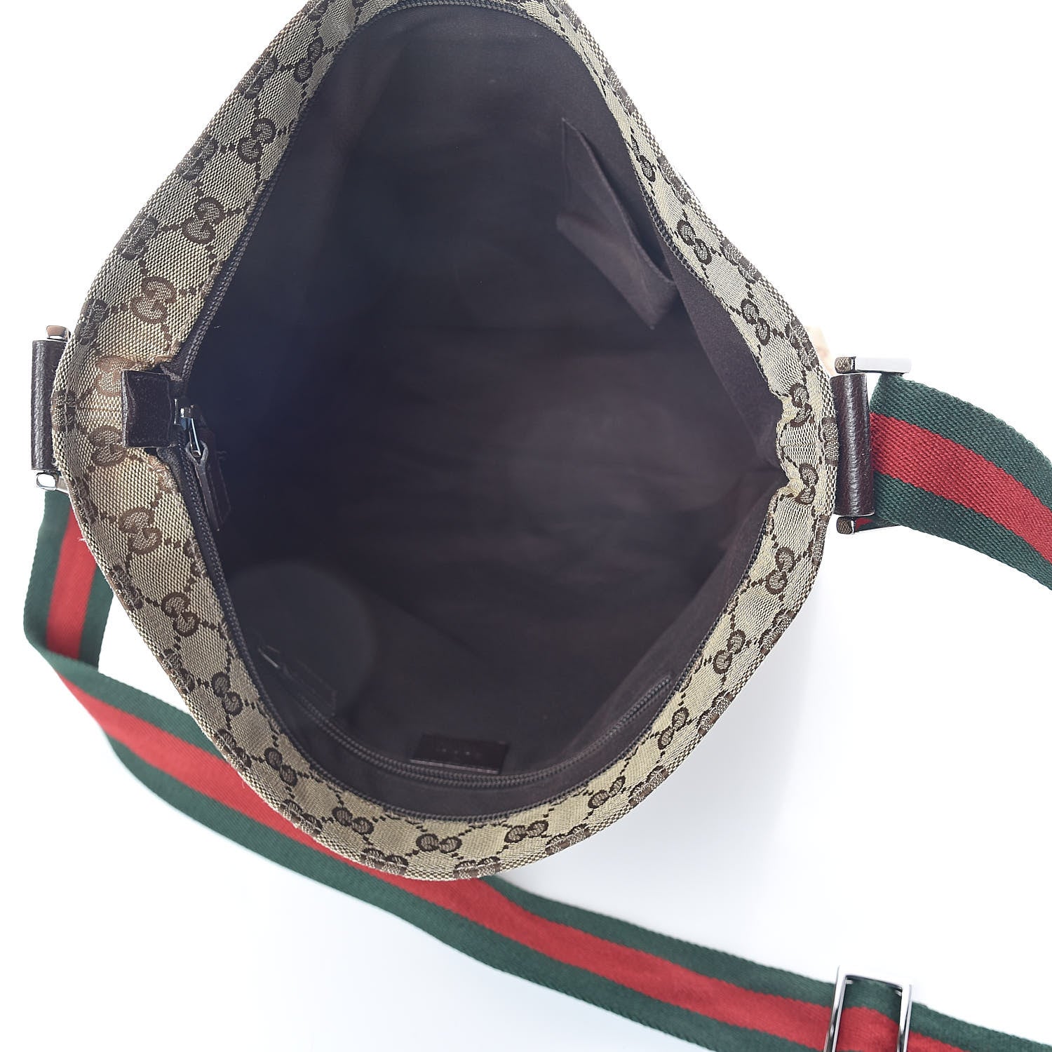 Gucci Monogram Web Medium Flat Messenger Bag Brown 5 of 9