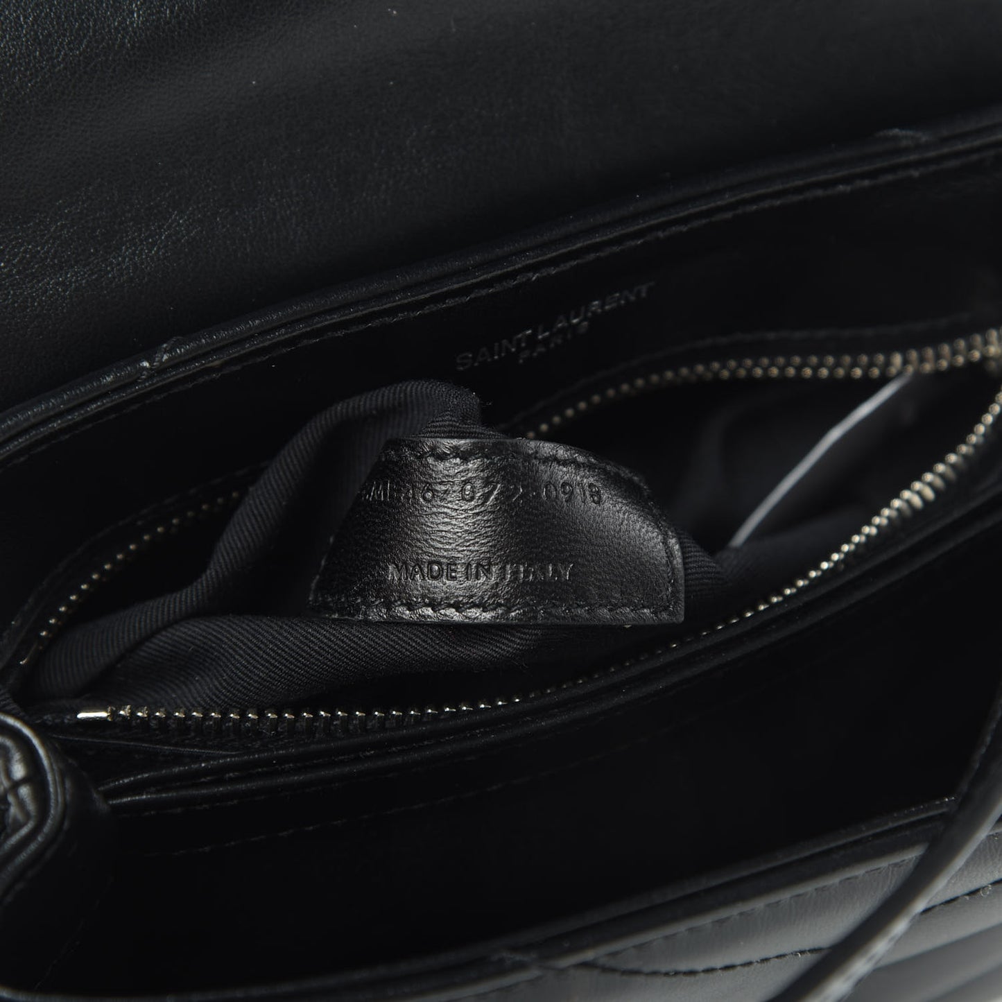 Calfskin Y Quilted Monogram Toy Loulou Crossbody Bag Black