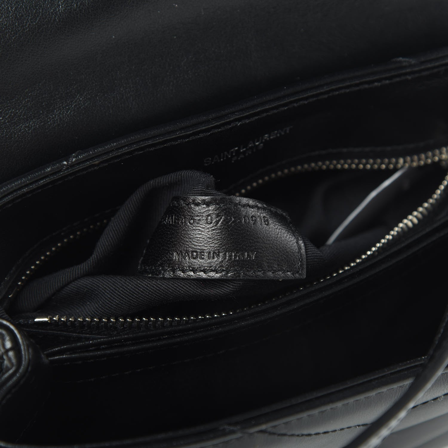 Saint Laurent Calfskin Y Quilted Monogram Toy Loulou Crossbody Bag Black 7 of 13