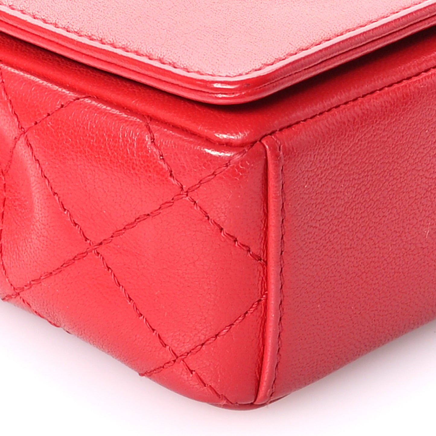 Sheepskin Quilted Medium Vintage Mademoiselle Flap Red