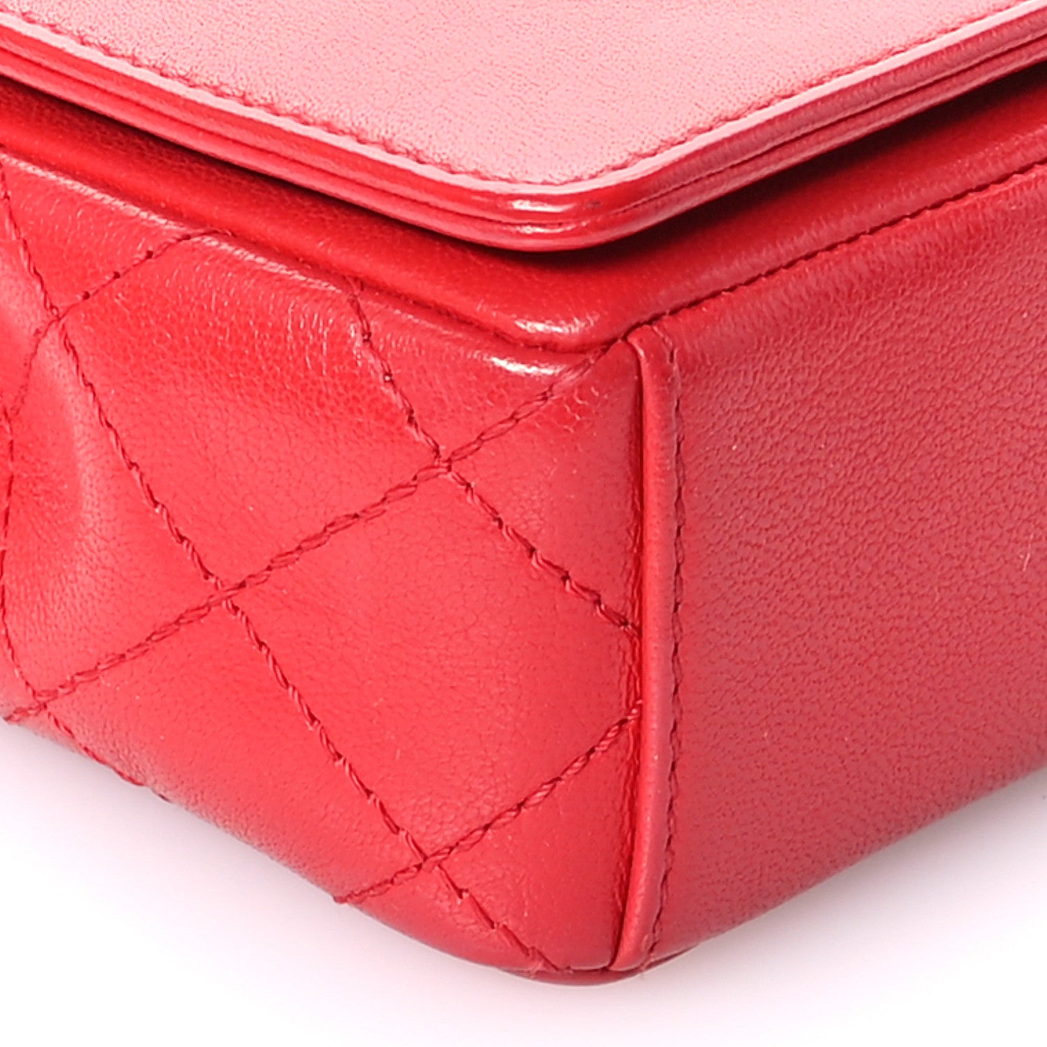 Chanel Sheepskin Quilted Medium Vintage Mademoiselle Flap Red 9 of 11