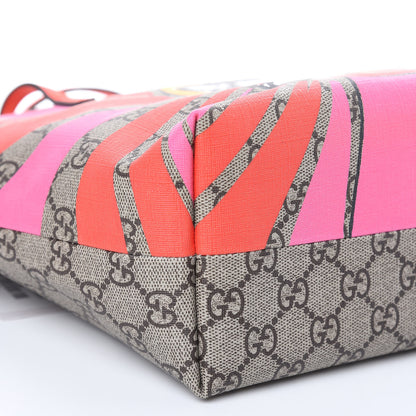 Gucci GG Supreme Monogram Kids Rocket Cat Tote Rose Orange 6 of 8