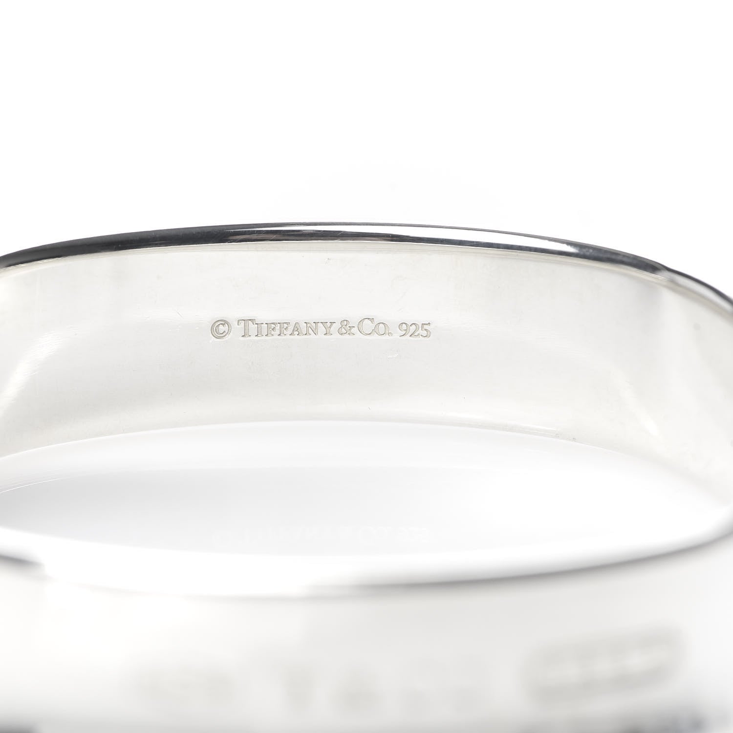 Tiffany Sterling Silver 1837 Cushion Bangle Bracelet 4 of 5