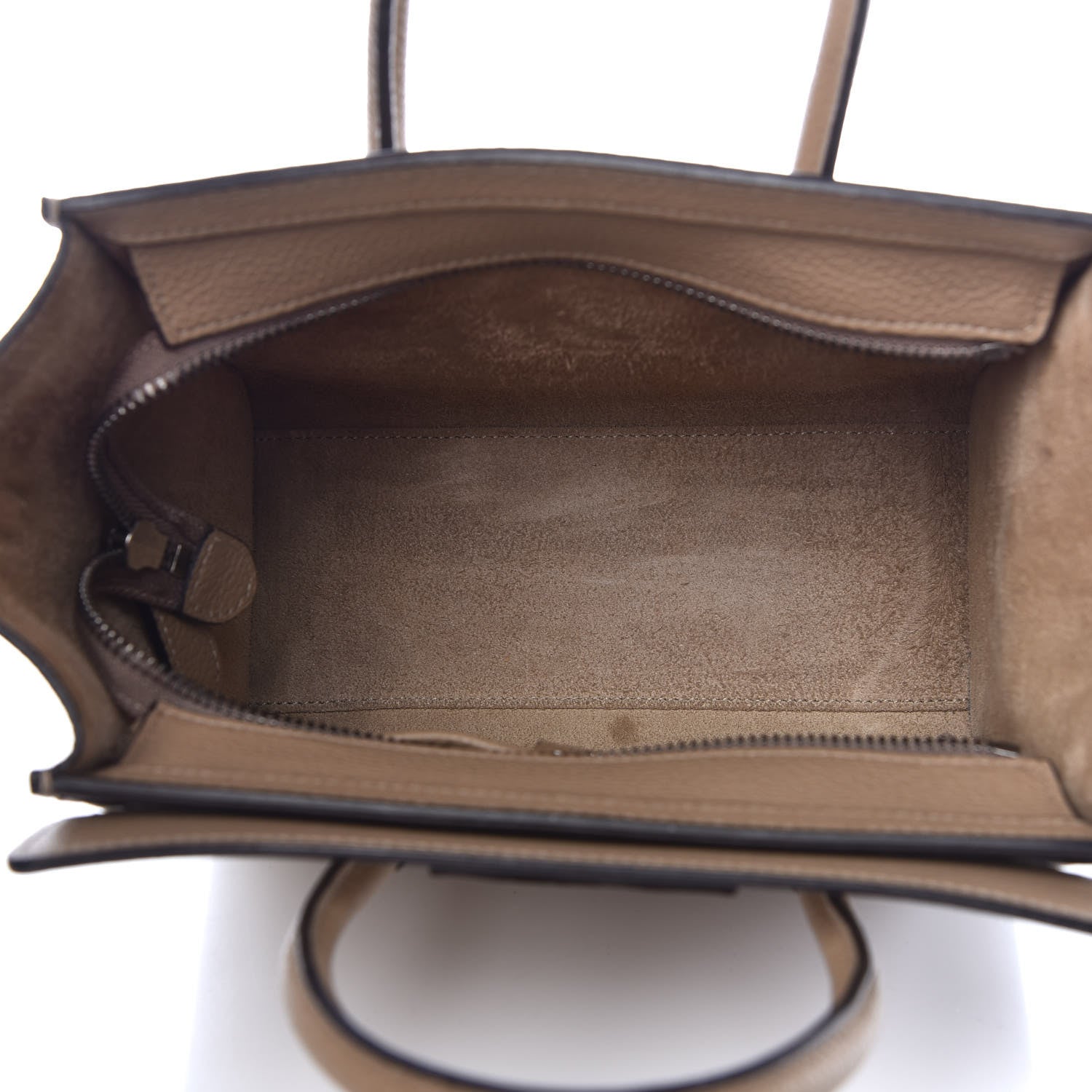 Celine Drummed Calfskin Nano Luggage Dune 5 of 10