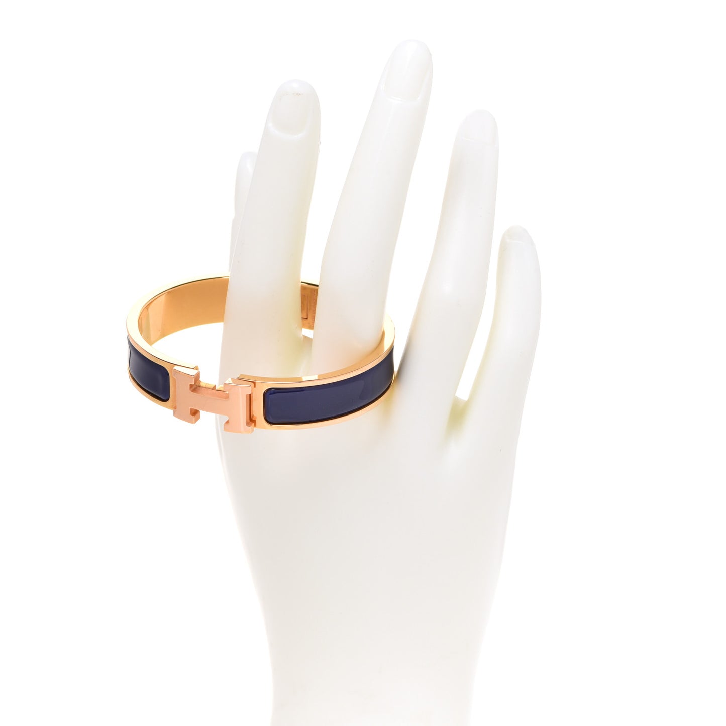 Narrow Enamel Clic Clac H Bracelet GM Bleu Biarritz