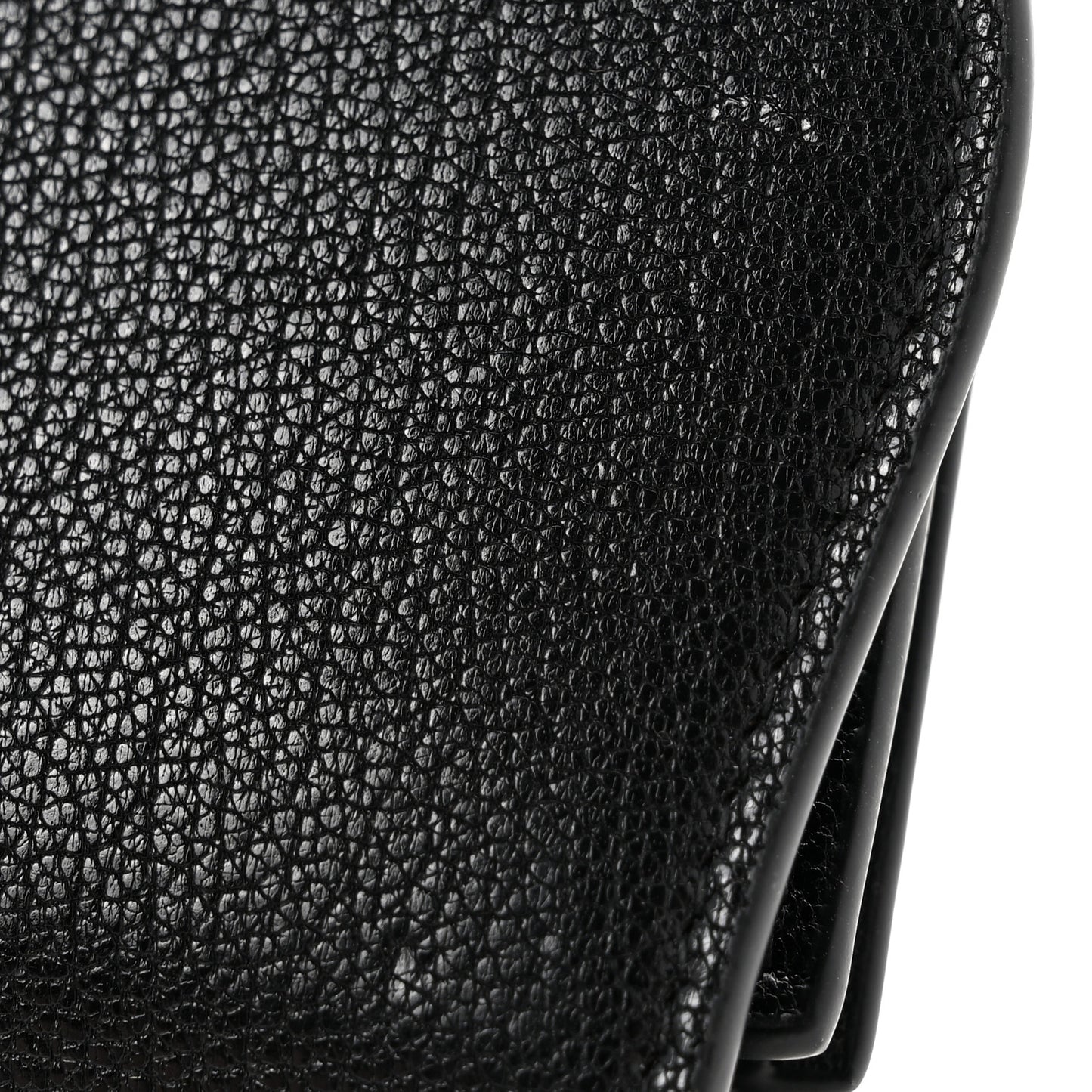 Goatskin Saddle Long Wallet Black