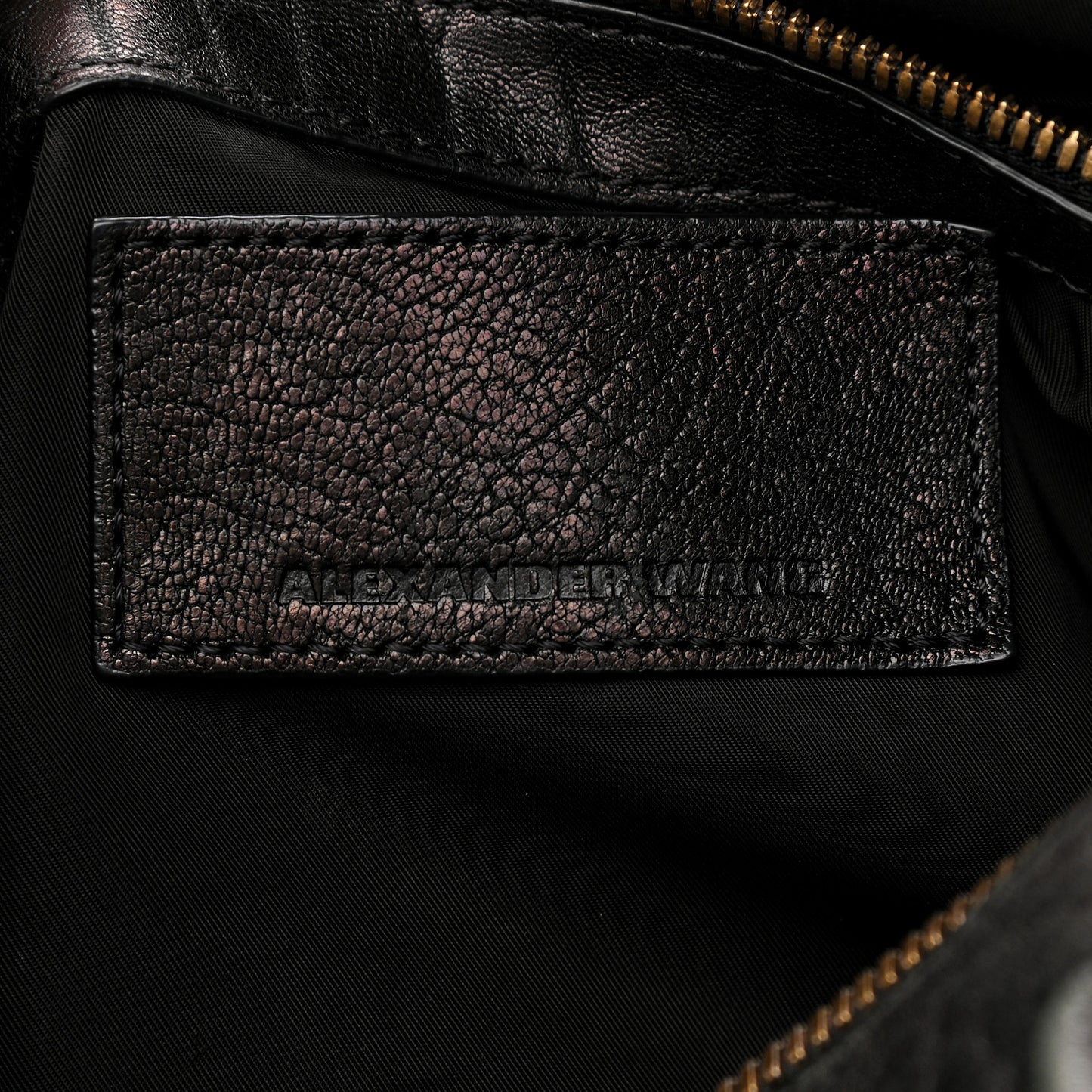 Pebbled Lambskin Rocco Black Pale Gold Hardware