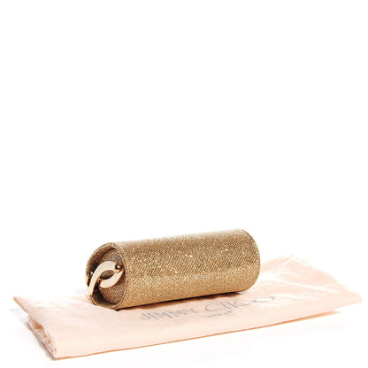 Jimmy Choo Glitter Fabric Mini Tube Clutch Gold 4 of 6