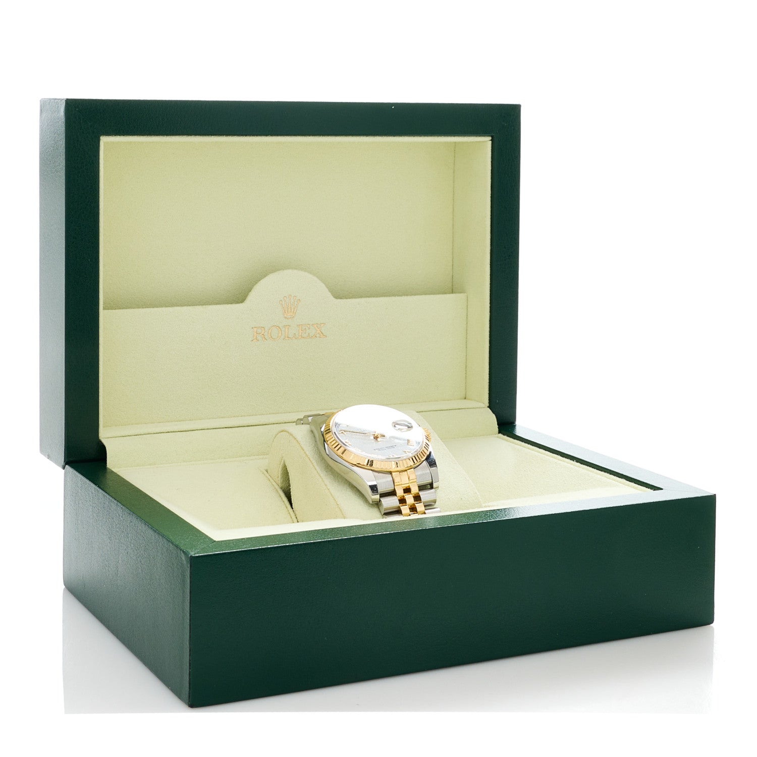 Rolex Stainless Steel 18K Yellow Gold 36mm Oyster Perpetual Datejust Watch White Roman 116233 5 of 5