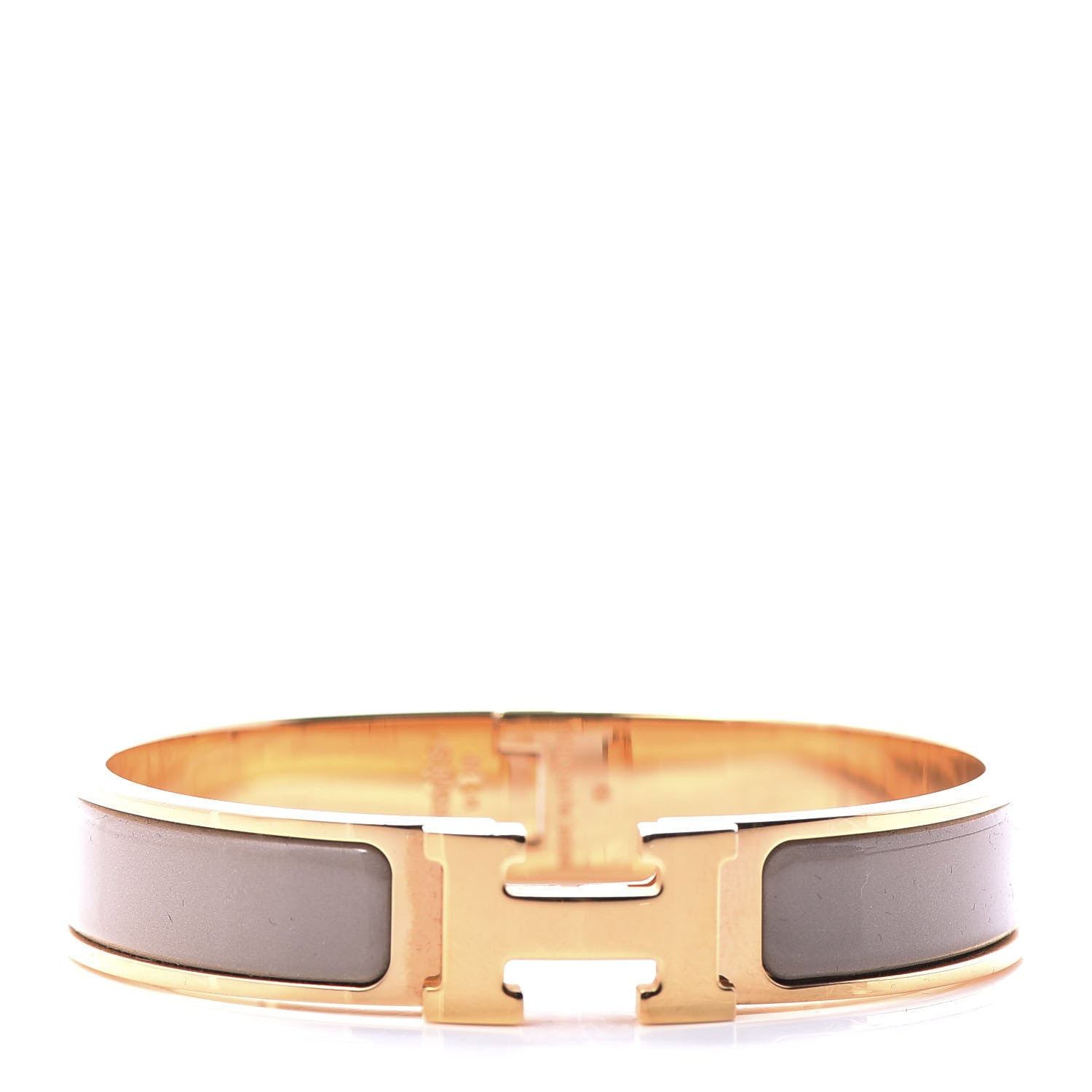 Hermes Enamel Clic Clac H Narrow Bracelet PM Marron Glace 2 of 8