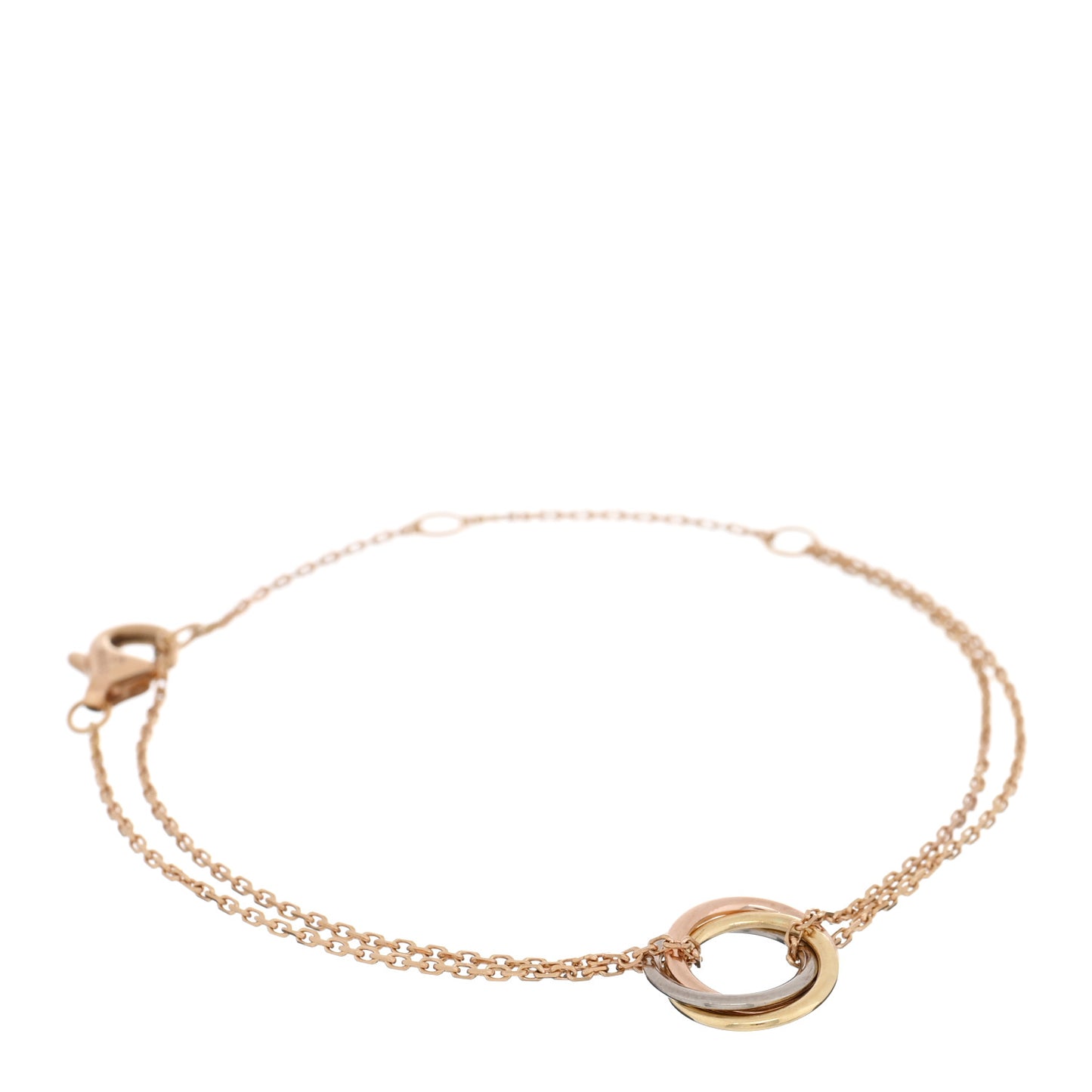18K Pink Yellow White Gold Trinity Bracelet