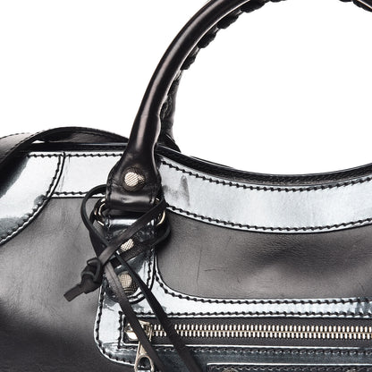Balenciaga Smooth Calfskin Metallic Patent Giant 12 Silver Hardware City Black Gris 19 of 21
