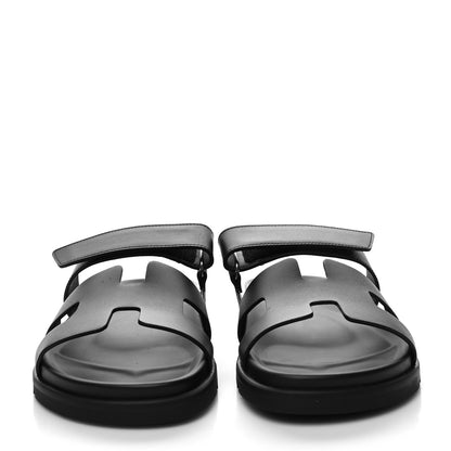 Hermes Calfskin Womens Chypre Sandals 40 Black 2 of 9
