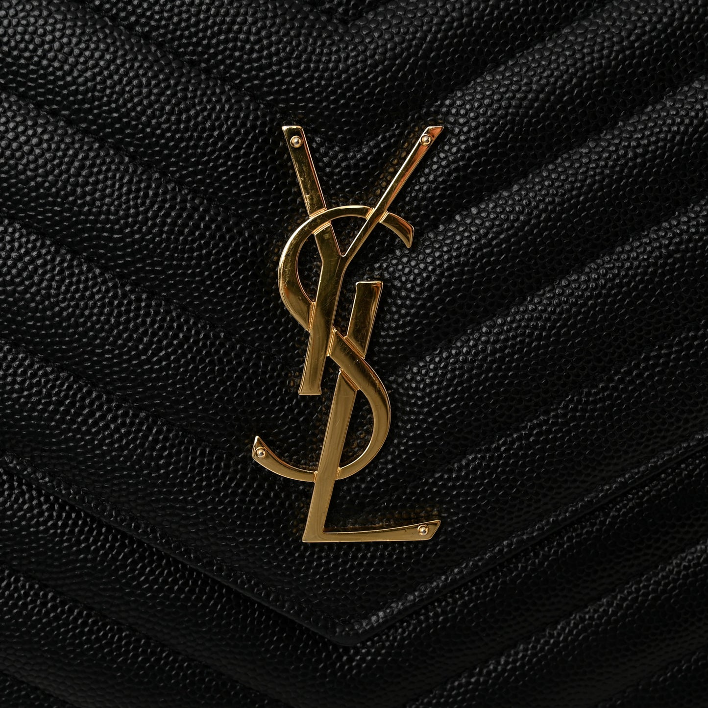 Grain De Poudre Matelasse Chevron Monogram Envelope Clutch Black