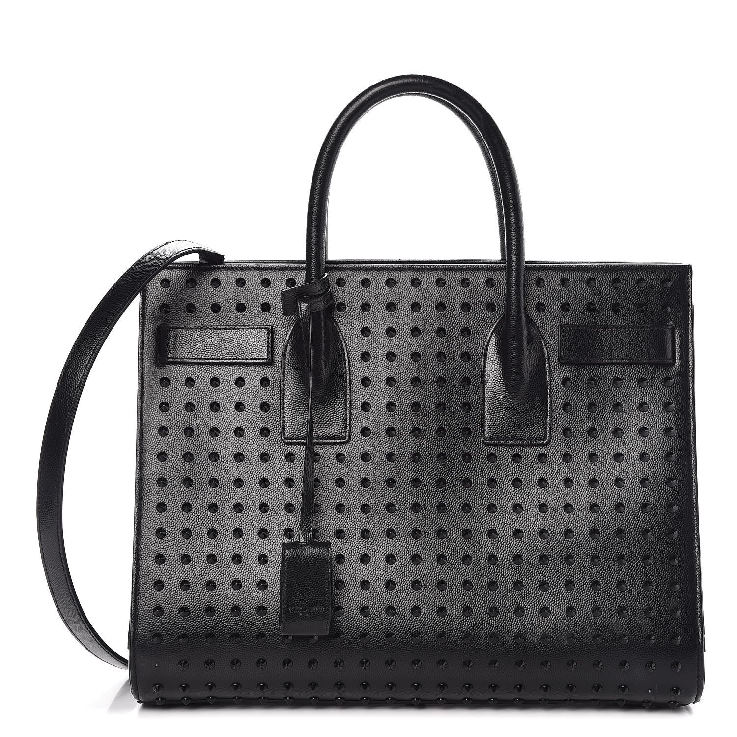 Saint Laurent Grain De Poudre Studded Small Sac De Jour Black 1 of 11