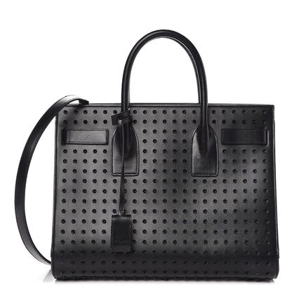 Saint Laurent Grain De Poudre Studded Small Sac De Jour Black 1 of 11
