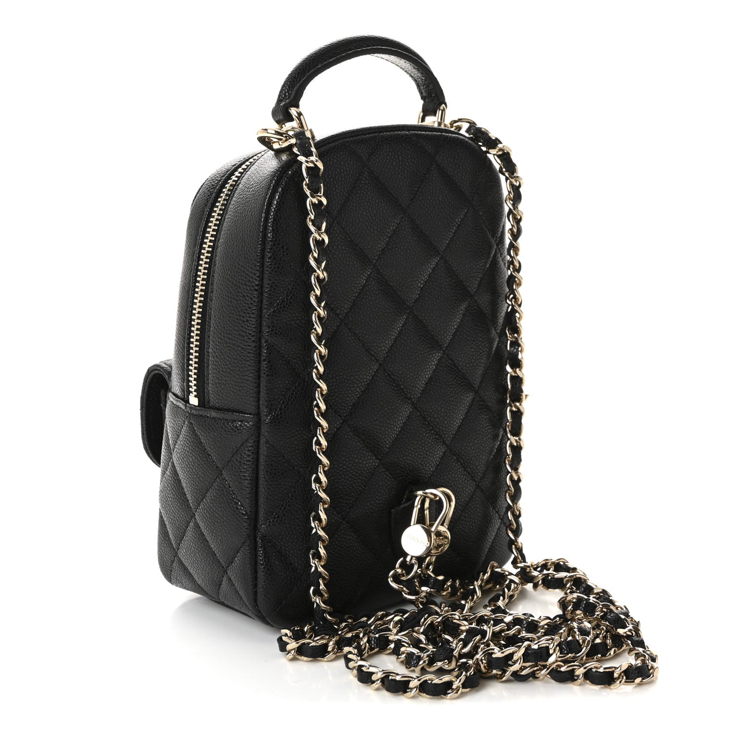 Caviar Quilted CC Mini Classic Backpack Black
