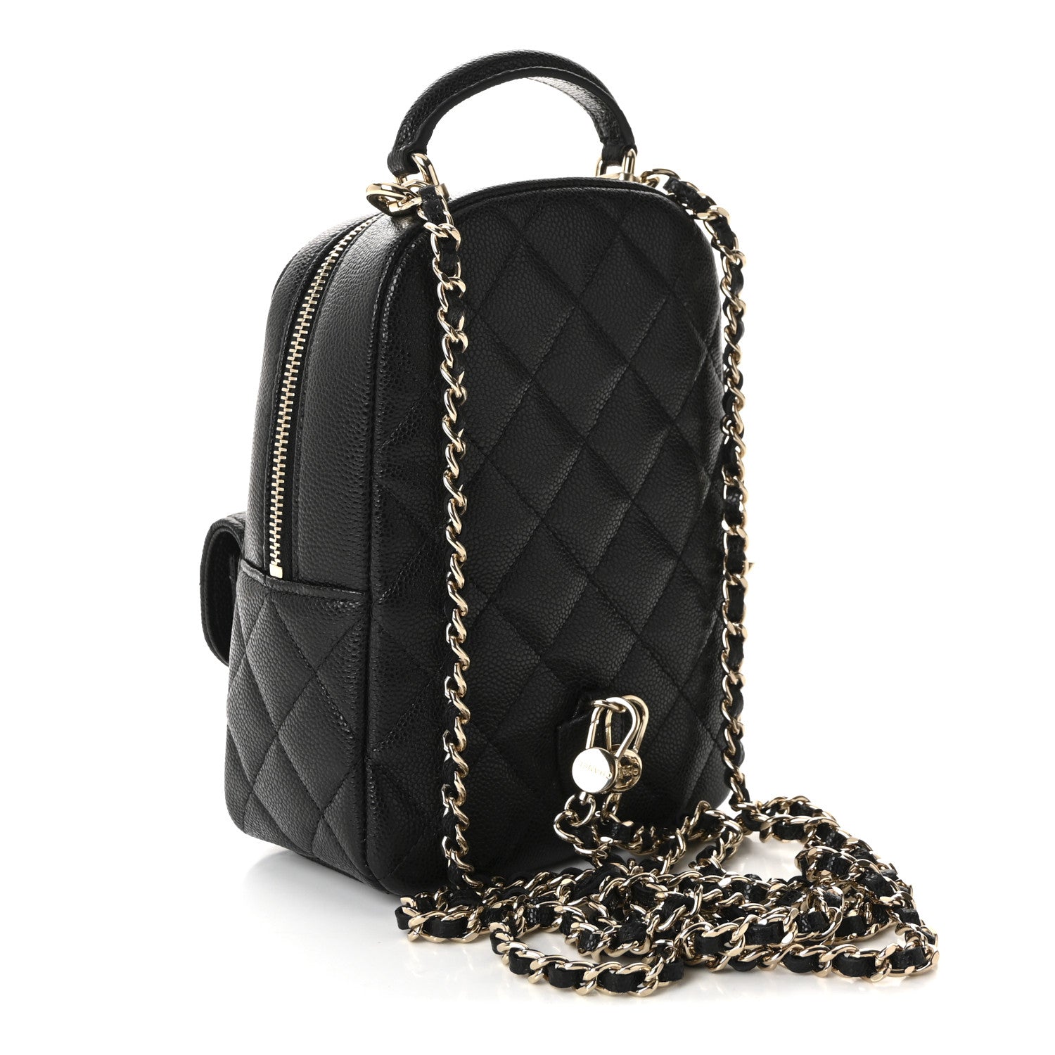 Chanel Caviar Quilted CC Mini Classic Backpack Black 3 of 11