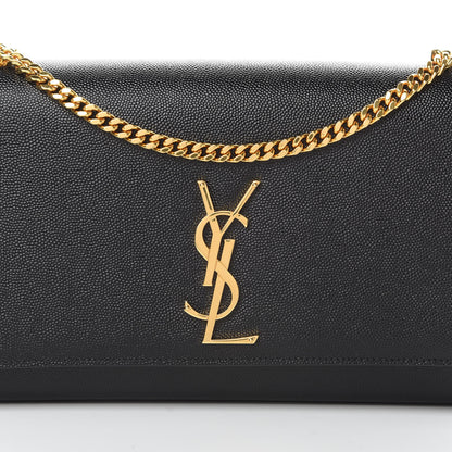 Saint Laurent Grain De Poudre Medium Classic Monogram Kate Satchel Black 8 of 10