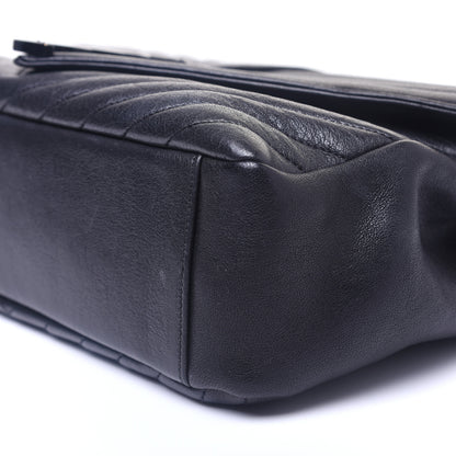 Saint Laurent Sheepskin Matelasse Chevron Monogram Monochrome Large College Satchel Black 7 of 13