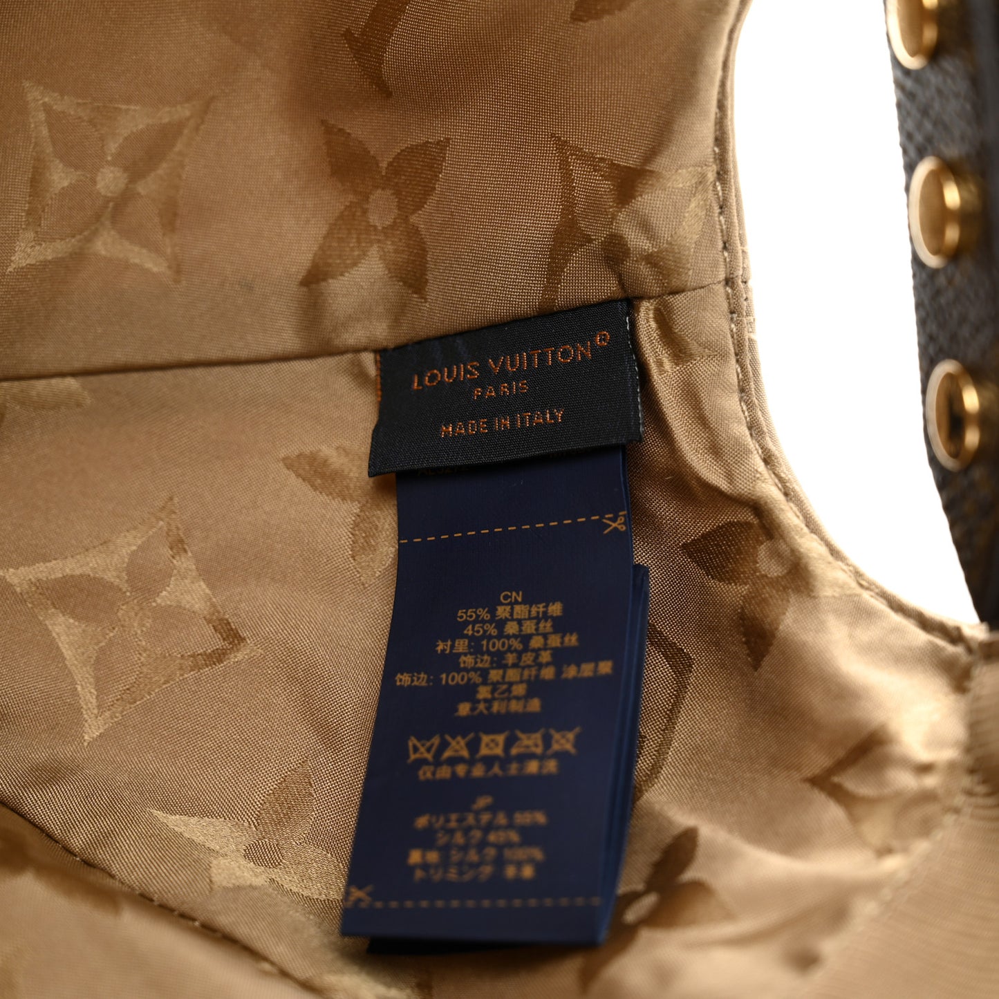 Monogram Polyester Silk LV Get Ready Cap M Beige
