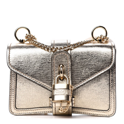Chloe Metallic Textured Calfskin Aby Convertible Chain Shoulder Bag Gold 1 of 11