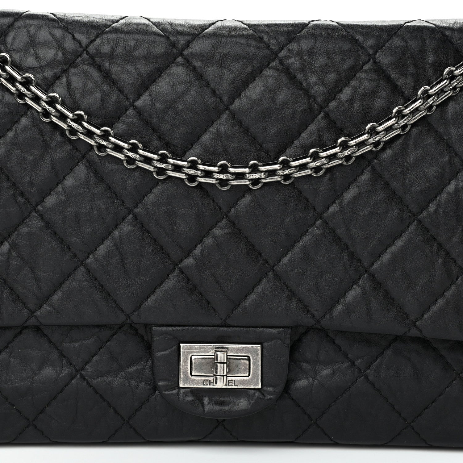 Chanel Aged Calfskin Quilted 2.55 Reissue 226 Flap Black 7 of 13