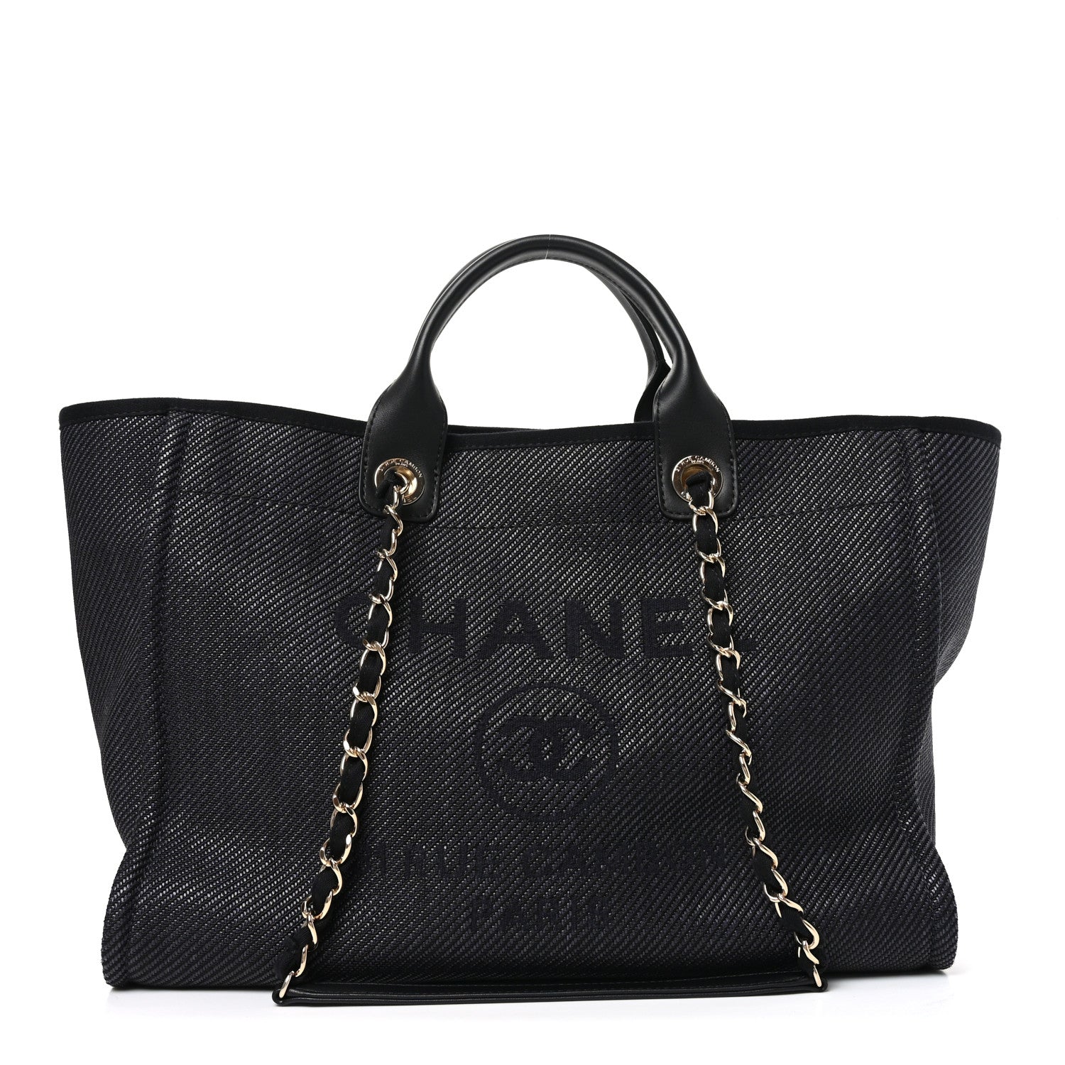 Chanel Mixed Fibers Calfskin Medium Deauville Tote Black 1 of 9