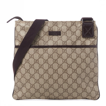 Gucci GG Plus Monogram Medium Flat Messenger Bag Dark Brown 1 of 9
