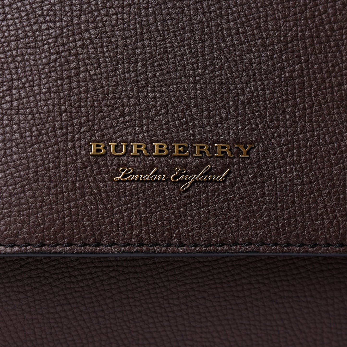 Grainy Calfskin House Check Ethan Satchel Oak Brown