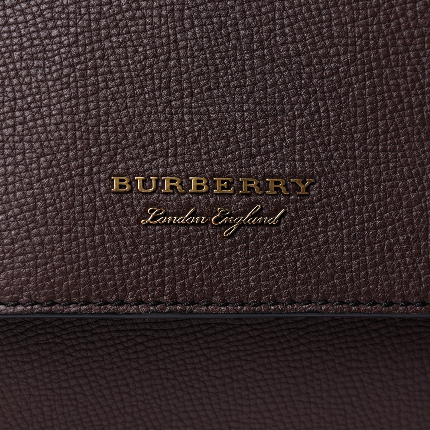 Burberry Grainy Calfskin House Check Ethan Satchel Oak Brown 9 of 13