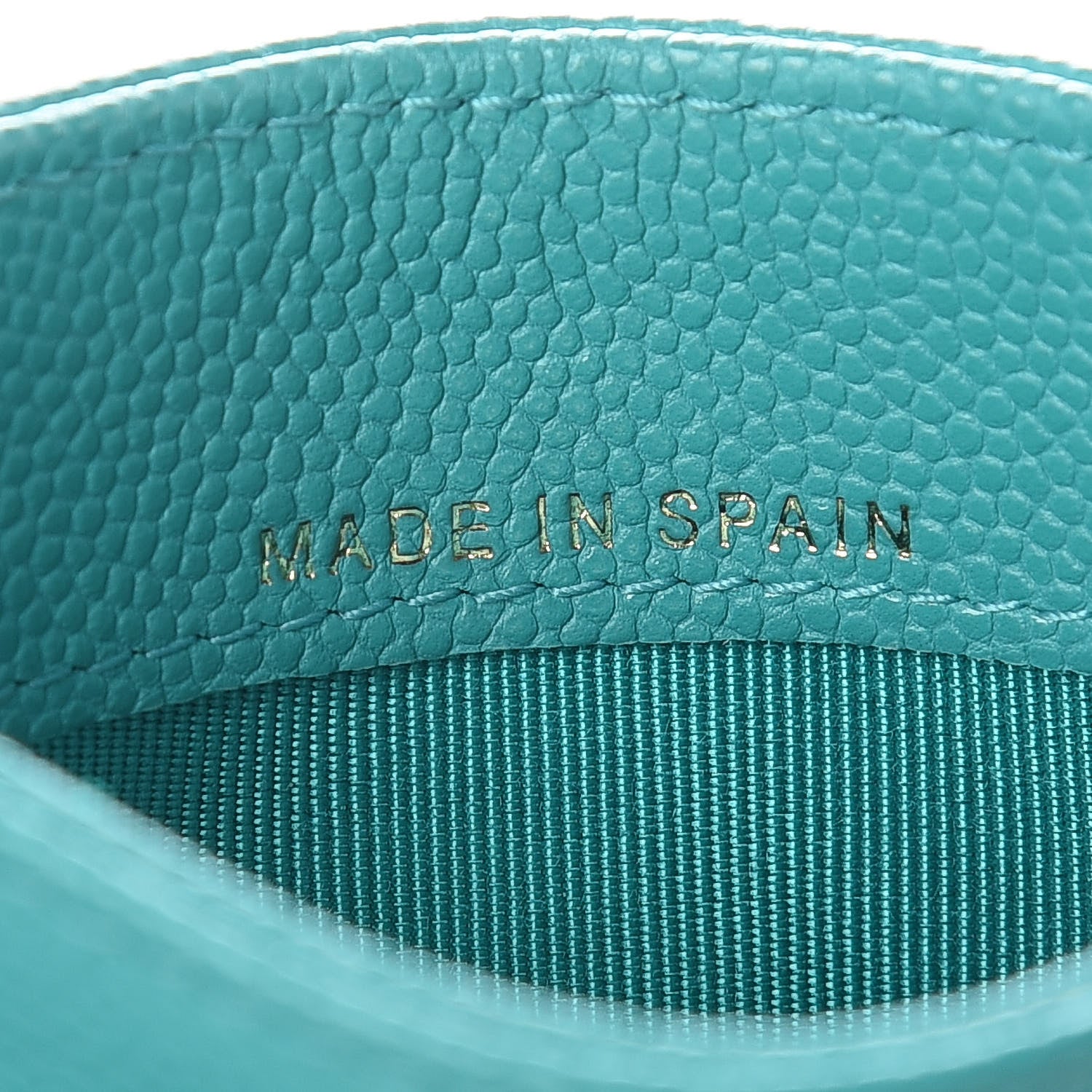 Chanel Caviar Quilted Card Holder Turquoise 7 of 9