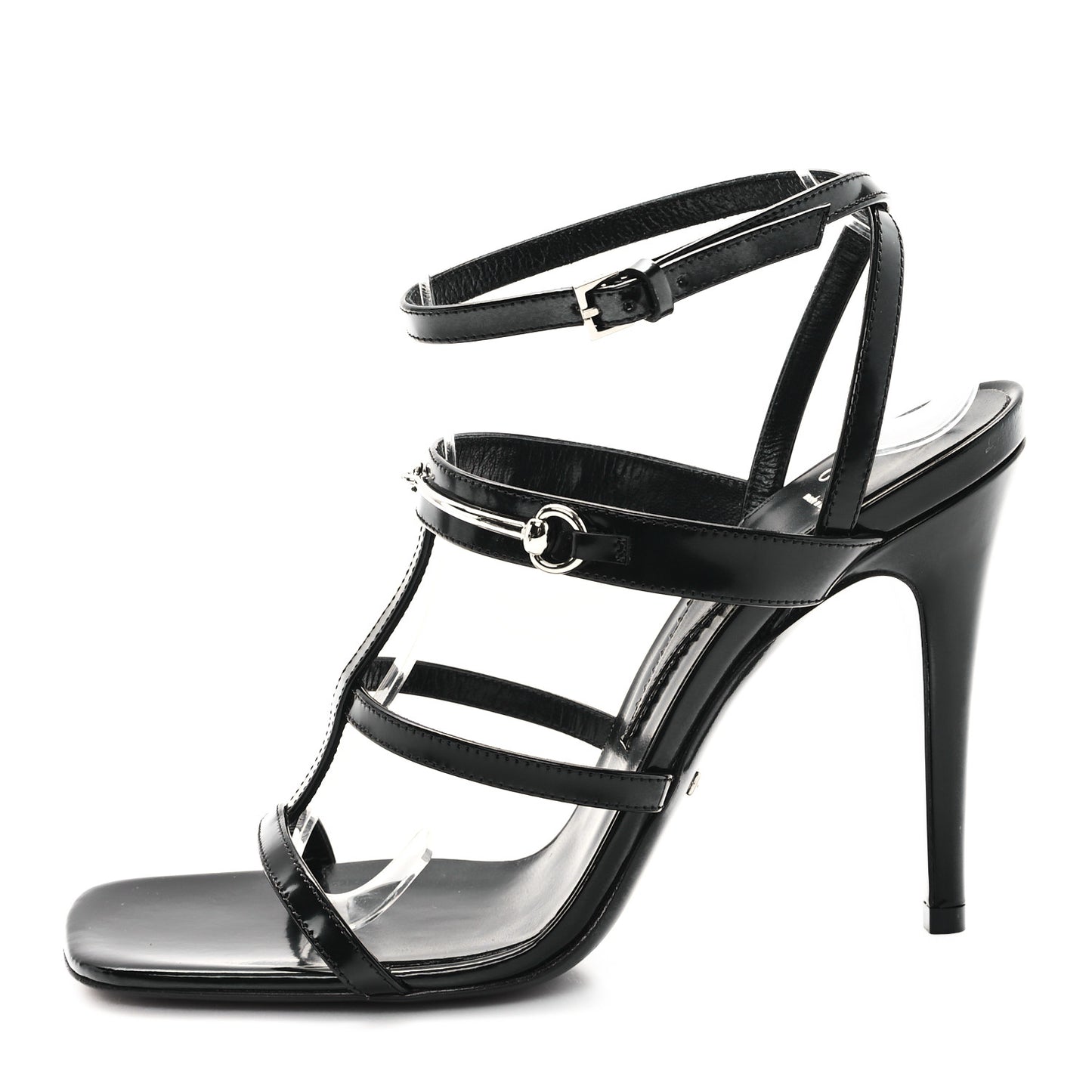Nappa Regent Strappy Horsebit Sandals 38 Black