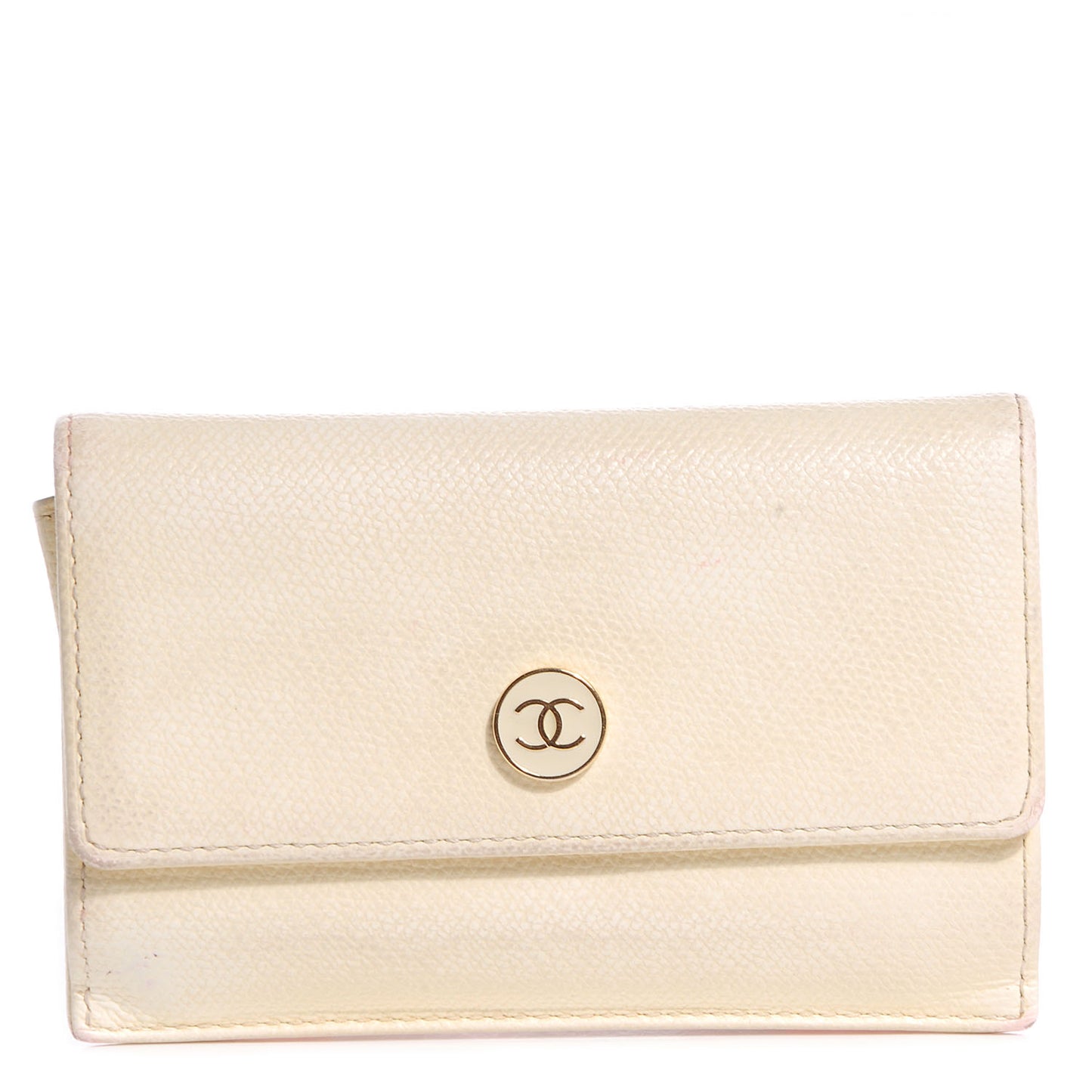 Leather CC Coin Purse Light Beige