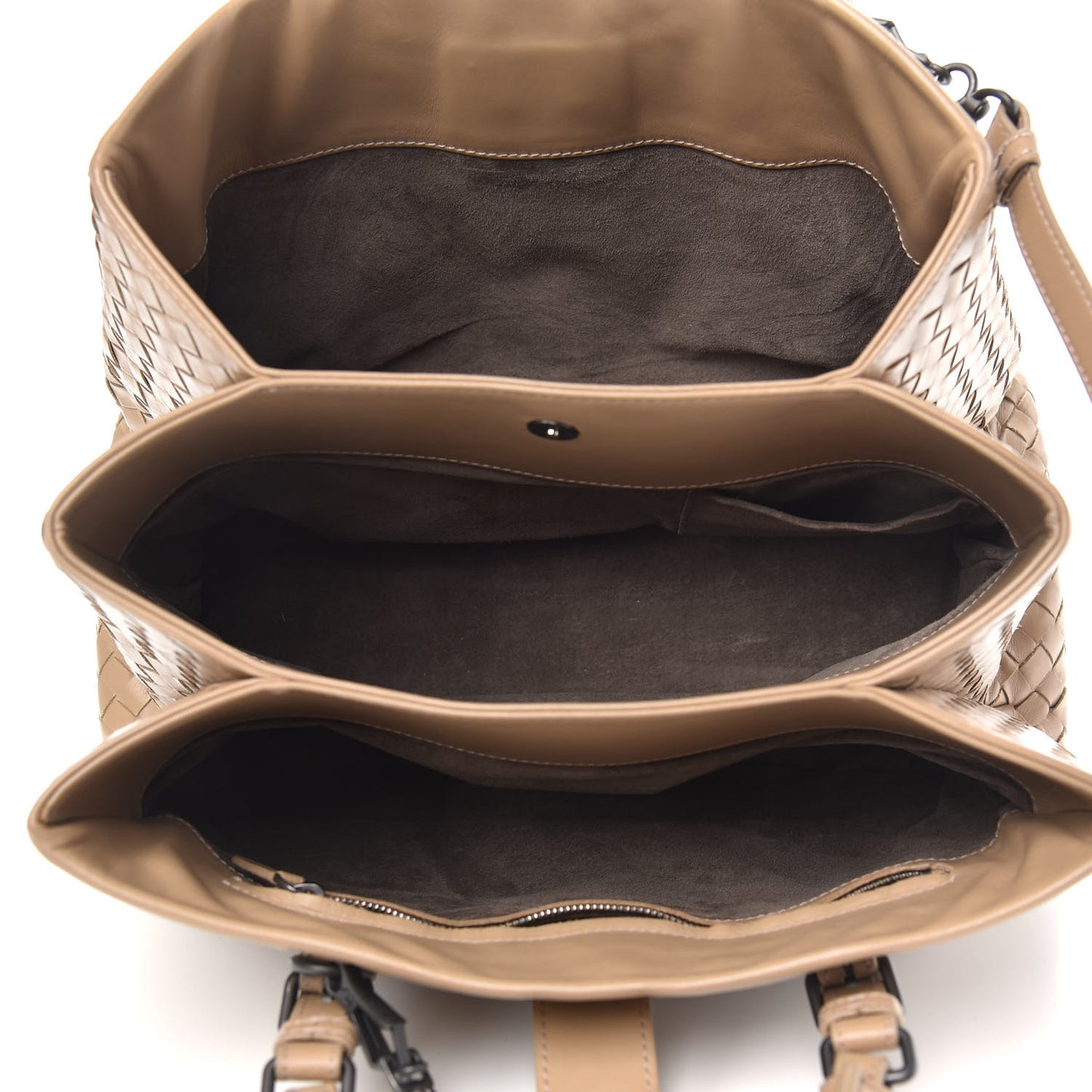 Light Calf Intrecciato Small Roma Walnut