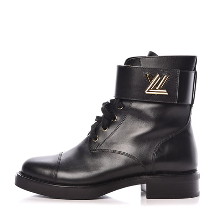 Louis Vuitton Calfskin Wonderland Ranger Boots 38 Black 1 of 9