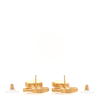 Chanel Metal Natural Stones CC Drop Earrings Gold 3 of 4