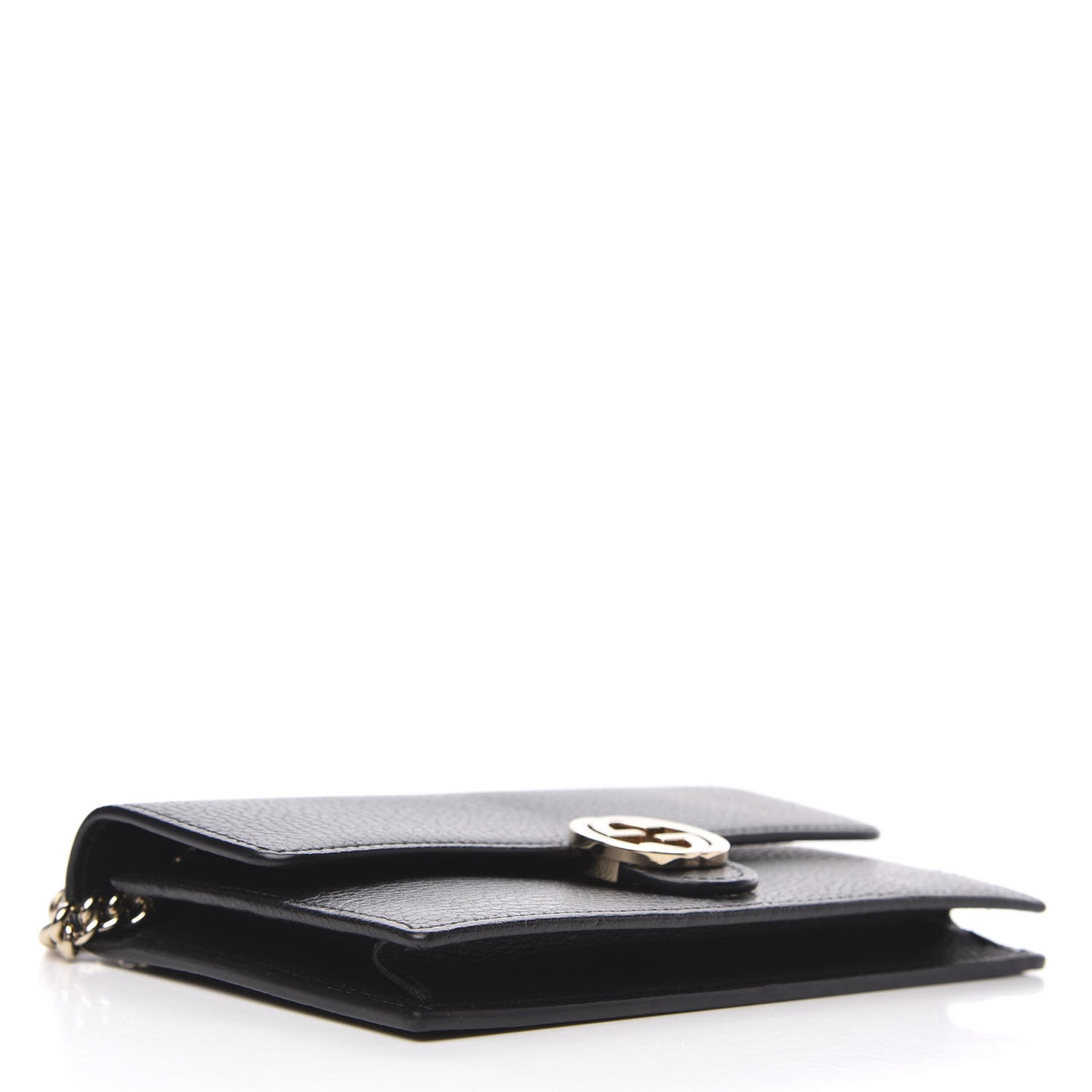 Dollar Calfskin Interlocking G Chain Wallet Black