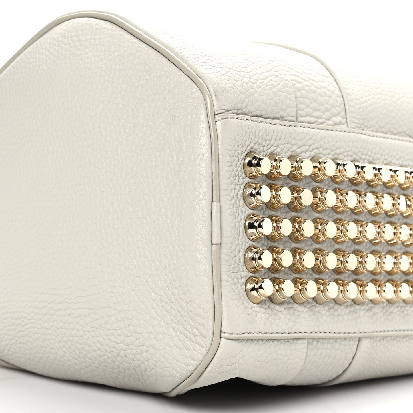 Pebbled Lambskin Rocco Grey Gold Hardware