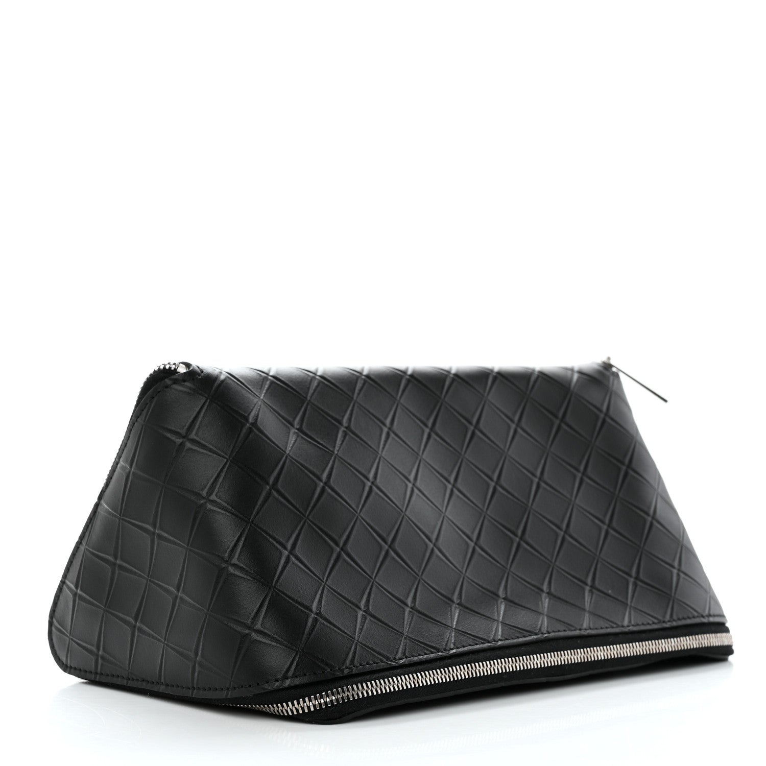 Bottega Veneta Calfskin Intarsio Toiletry Case Black 3 of 7