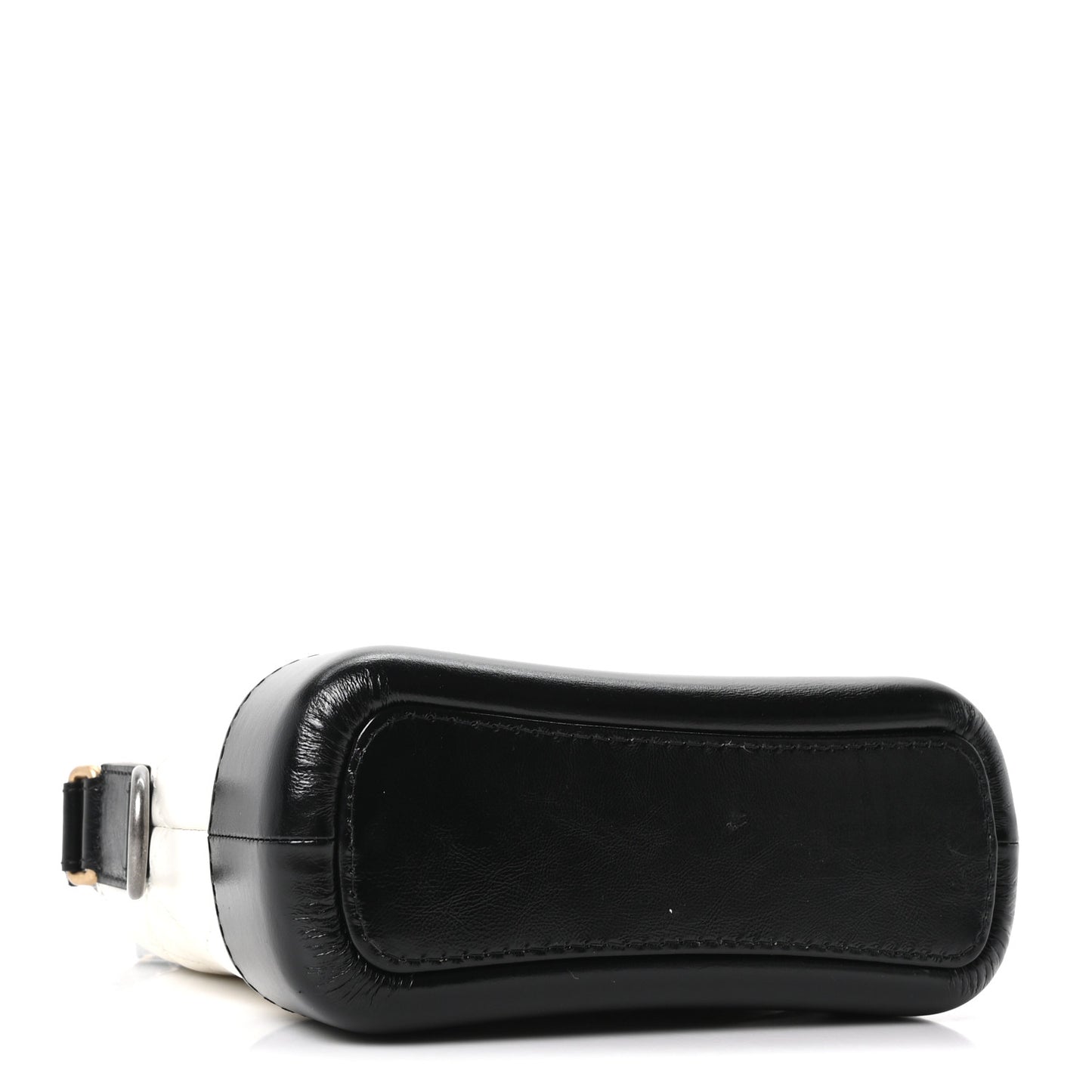 Aged Calfskin Quilted Small Gabrielle Hobo Black White