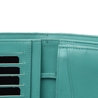 Chanel Patent Quilted Yen Wallet Turquoise 9 of 14