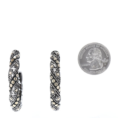 John Hardy Sterling Silver 18K Yellow Gold Dots Hoop Earrings 2 of 7