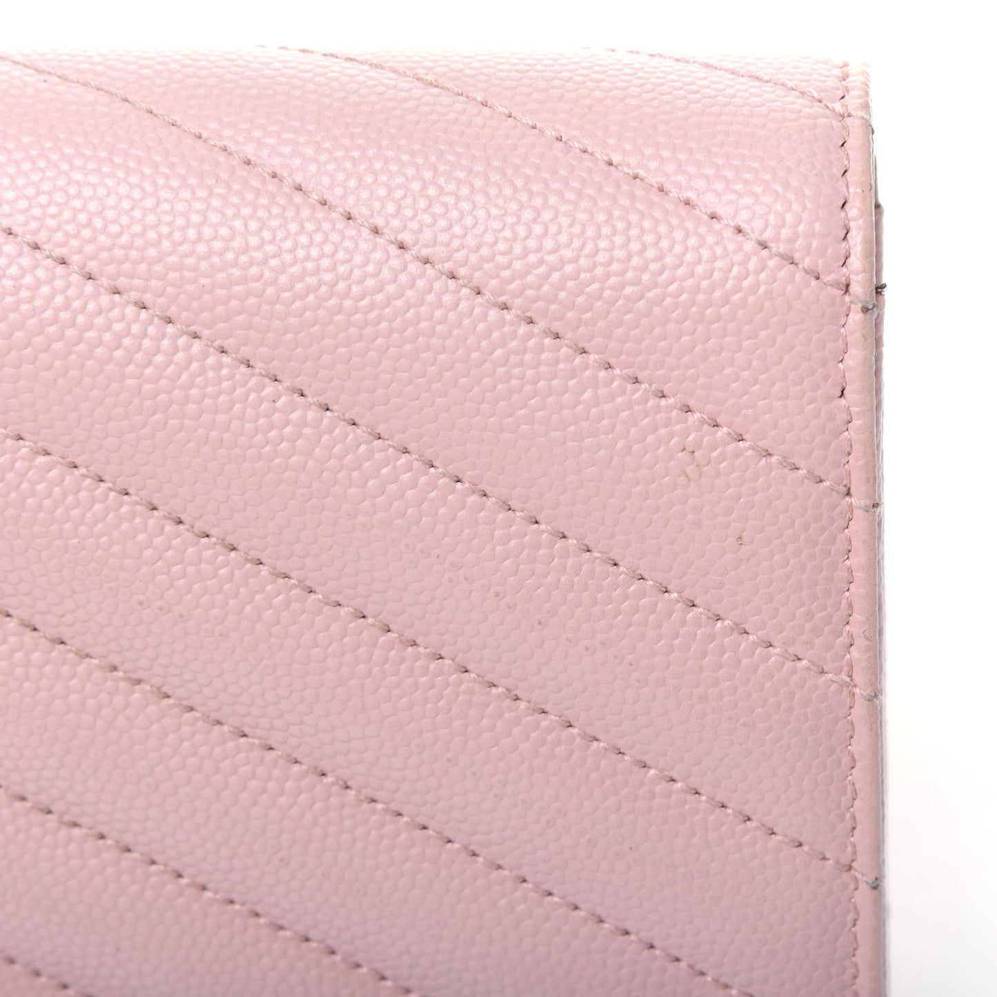 Grain De Poudre Matelasse Chevron Monogram Flap Wallet Pale Pink