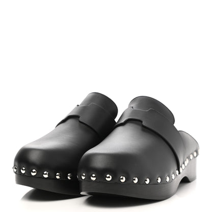Hermes Calfskin Calya Mules 35 Black 3 of 9