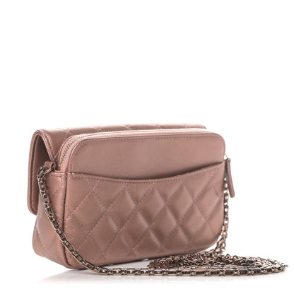 Chanel Metallic Grained Calfskin Quilted 2.55 Reissue Phone Holder With Chain Copper 3 of 13