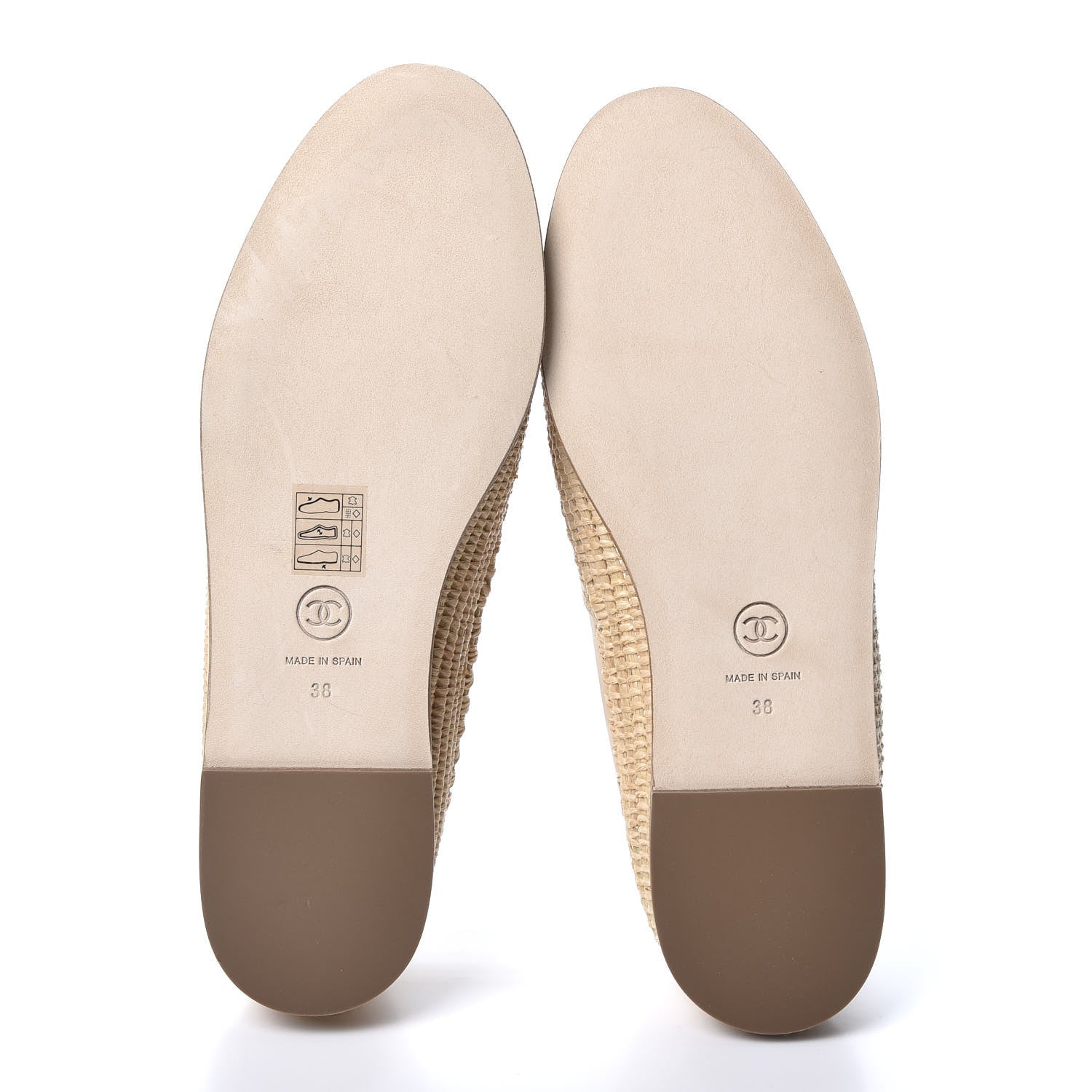 Chanel Lambskin Grosgrain CC Espadrilles 38 Beige Black 9 of 11