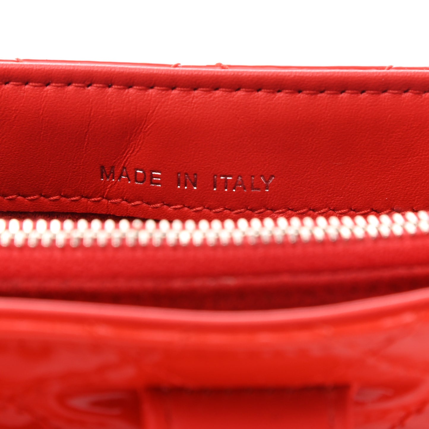Patent Quilted Mini Phone Holder Clutch Red