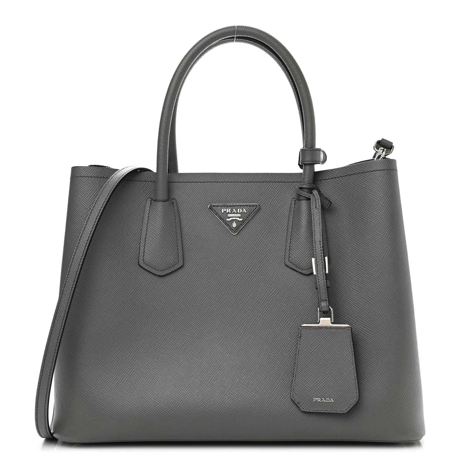 Prada Saffiano Cuir Medium Double Bag Marmo 1 of 10
